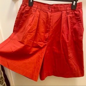 High Waisted Vintage Red Flowy Shorts
